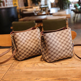 Llyge  Graduation party  Shoulder Bag For Women 2023 New Luxury With Crossbody Sling Chain Strap Plaid Mahjong Designer Brand Pu Leather Vintage Handbags