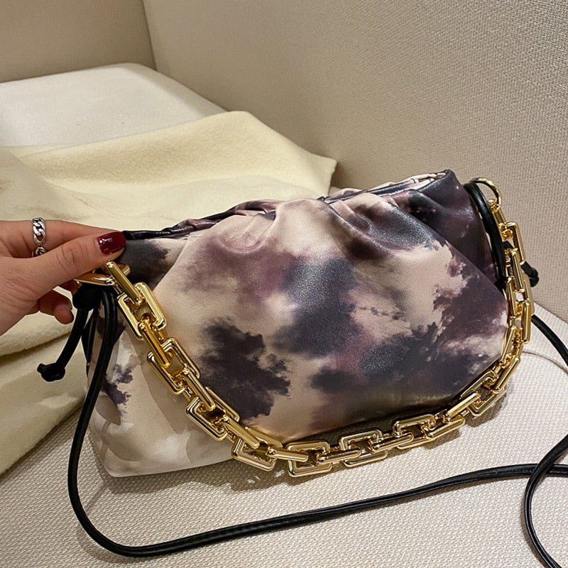 Graduation Gift  Solid Color Pleated Tote Bag 2022 Fashion New High-quality Soft Leather Women's Designer Handbag Travel Shoulder Bags Armpit Bag