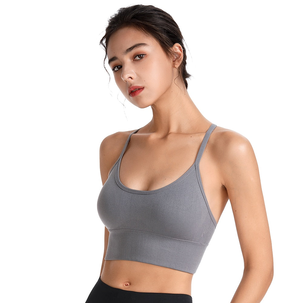 Llyge Sports Wear For Women Gym Bra Plus Size XXL High Impact Shockproof Wirefree Racerback Running Yoga Workout Top For Fitness