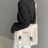 Fashion Classic Simple Messenger Bag Women's South Korea Chic Postman Bag Lady Student Nylon Waterproof Canvas Schoolbag 1120