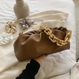 Graduation Gift  Solid Color Pleated Tote Bag 2023 Fashion New High-quality Soft Leather Women's Designer Handbag Travel Shoulder Bags Armpit Bag