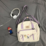 Llyge DCIMOR Lovely Multifunctional Backpack Teenage Girl Ring buckle Portable Travel Bag Female Small Schoolbag Badge Women Backpacks