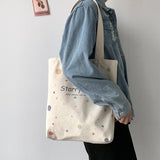 Llyge  2023  Handbag for Women Tote Bag Shoppers Designer Bag Japanese Style Fashion Large Capacity Starry Sky Girls Canvas Shoulder Bag