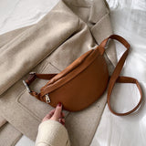 Llyge  Leather Solid Color chest waist Crossbody Bags For Women 2023 Simple Fashion Shoulder Messenger Bag Female Handbags HK383