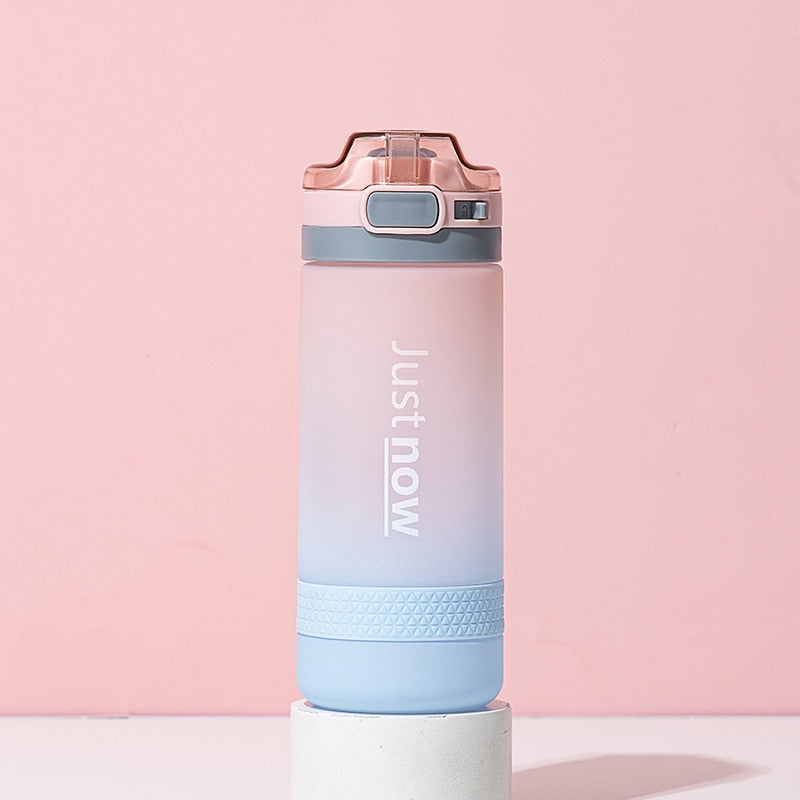 Llyge  2023  500ml/600ml New Fashion Water Bottle With Straw BPA Free Portable Outdoor Sport Cute Drinking Plastic Bottles Eco-Friendly