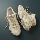Llyge 2022  New Beige Men's Sneakers Chunky Men Shoes Heighten Fashion Casual Plus Size Zapatillas Damping Tennis Shoes