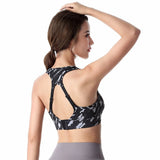 Plus Size XXXL Push Up Sports Bra Women Adjustable Back Buckle Nylon Print Yoga Underwear Gym Workout Bra Crop Top For Fitness