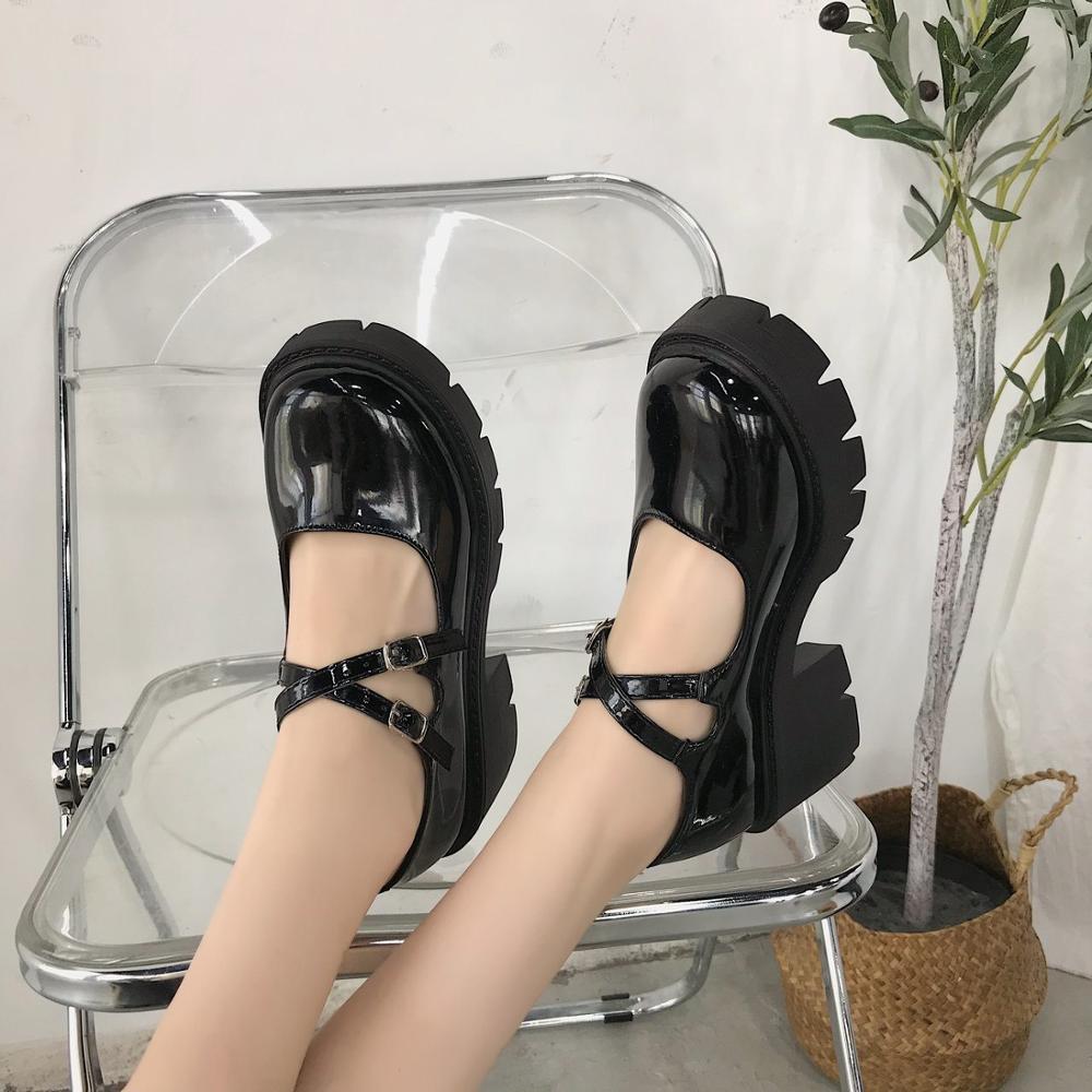 shoes lolita shoes women Japanese Style Mary Jane Shoes Women Vintage Girls High Heel Platform shoes College Student big size 40 1120