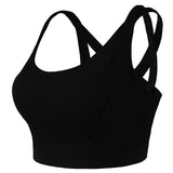 High Impact Sports Bra Yoga Underwear Shockproof Push Up Nylon Adjustable Solid Gym Running Workout Brassiere Top For Fitness
