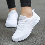 Llyge 2022  Women Running Shoes Fashion Breathable Walking Mesh Flat  Sneakers  Gym White Female Footwear