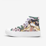 Llyge Anime Hand Painted Ladies Canvas Shoes Girls Ankle Hi Tops Sneakers Women Student Retro Plimsolls Pumps Trainers