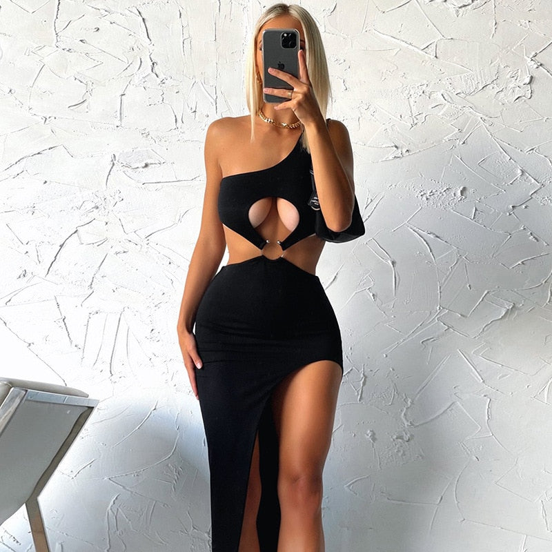 Graduation Party dress  Llyge  Cut It Out Split Maxi Dress for Women Sleeveless Backless Summer Elegant Outfits Club Party Dresses Clothes