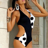 Llyge One Piece Swimwear Women Dot Patchwork Praia Swimsuit Push Up Trikini Monokini Bathing Suits Beach Plus Size Swimsuit 2023