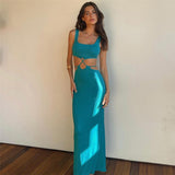 Graduation Party dress  Llyge Summer  Bandage Cut Out Tank Dress for Women Elegant Outfits Club Party Backless Maxi Dresses 2023 Clothes