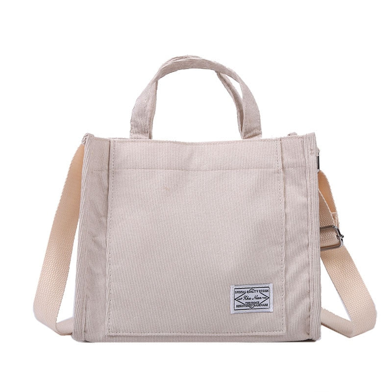 Corduroy Women's Bag Canvas Shoulder Crossbody Bags for Women 2023 Korean Female Handbags Tote Bag with Short Handle Sac A Main