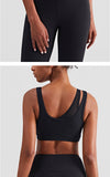 LLYGE Luxury Mesh Stitching Sport Bra Fashion False Two Piece Running Fitnss Yoga Tops For Women Sujetadores Deportivos Para Mujeres