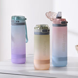 Llyge  2023  500ml/600ml New Fashion Water Bottle With Straw BPA Free Portable Outdoor Sport Cute Drinking Plastic Bottles Eco-Friendly