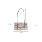 LLYGE luxury designer handbag purses and handbags for women small bag ladies tote bag evening clutch bag fur purse faux fur bag