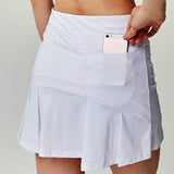 Llyge 2023  S-XXXL Women Tennis Skirts Badminton Golf Pleated Skirt High Waist Fitness Shorts with Phone Pocket Girl Athletic Sport Skorts