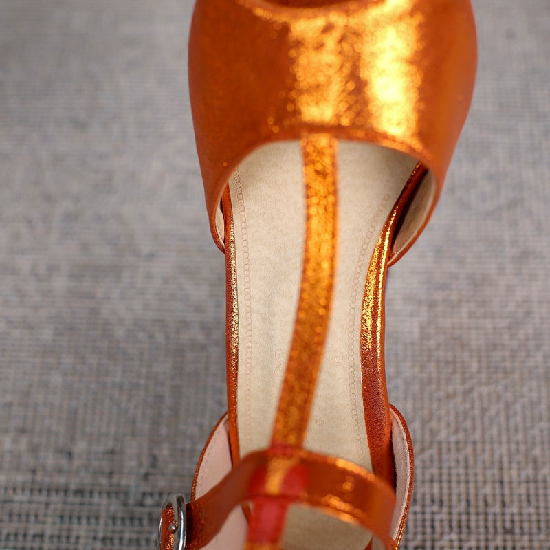 Llyge Orange Silver Gold PU Leather Women Pumps Platform Square High Heel Women High Heel Shoes Fashion Peep Toe Summer Ladies Shoes
