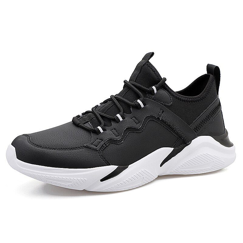 Outdoor Leather Sneakers Men 2022 New Popular Style Lace Up Male Athletic Shoes Comfortable Light Soft Big Size 48