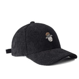 Llyge Women's Cap Corduroy Cute Animal Embroidery Cotton Snapback Fashion Cap Male Men's Baseball Cap Thread Winter Hat Sun Hats