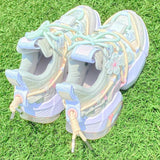 Llyge 2023 Women Sneakers Flower Dad Shoes Cute Thick Heel Shoes Designer Breathable Running Platform Sneakers Vulcanize Shoes Ladies 0524