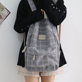 Llyge Fashion College School Bag Backpacks For Women Striped Book Packbags For Teenage Girls Men Travel Shoulder Bags Rucksack