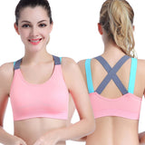 Llyge Lovely Push Up Sports Bra XL For Women Cross Straps Wireless Padded Comfy Gym Bra Yoga Underwear Active Wear Workout Fitness Top