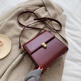 Simple Style Vintage Leather Crossbody Bags For Women 2023 Lock Luxury Shoulder Simple Bag Female Travel Handbags And Purses