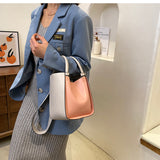 LLYGE High-Quality Ladies' Hit Color Retro One-Shoulder Bucket Bag 2022 New Korean Fashion Messenger Bag Hot-Selling Net Red Handbag
