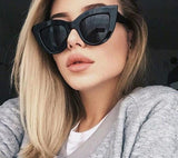 LLYGE New Retro Fashion Sunglasses Women Brand Designer Vintage Cat Eye Black Sun Glasses Female Lady UV400 Oculos