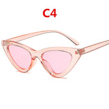 Llyge 2023 Fashion Sunglasses Woman Brand Designer Vintage Retro Triangular Cat Eye Glasses Oculos De Sol Transparent Ocean Uv400
