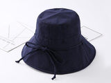 Llyge new cotton Beach Bow Hats For Women Hat Female Lady Bucket Hat hat summer woman Anti-UV Panama Summer Sun Cap Viseira
