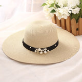 Llyge 2023  Hot Sale Round Top Raffia Wide Brim Straw Hats Summer Sun Hats For Women With Leisure Beach Hats Lady Flat Gorras