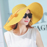 simple summer straw hat women big wide brim beach hat sun hat foldable sun block UV protection panama hat bone chapeu feminino