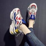Women Platform Chunky Sneakers 5cm high lace-up Casual Vulcanize Shoes luxury Designer Old Dad female fashion Sneakers 2023
