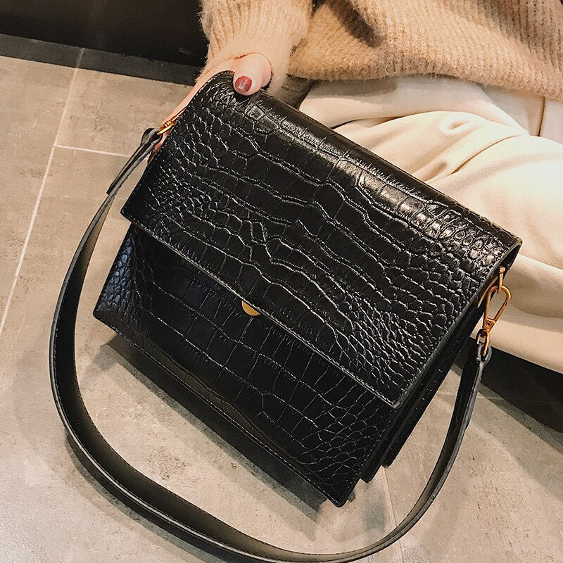 European Fashion Simple Women's Designer Handbag 2023 New Quality PU Leather Women Tote bag Alligator Shoulder Crossbody Bags