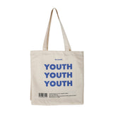 Women Canvas Shopping Bag YOUTH Letters Print Female Cotton Cloth Shoulder Bag Eco Handbag Tote Reusable Grocery Shopper Bags