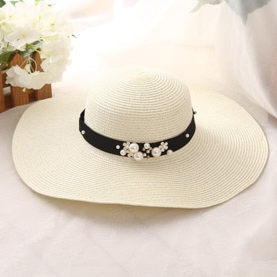 Llyge 2023  Hot Sale Round Top Raffia Wide Brim Straw Hats Summer Sun Hats For Women With Leisure Beach Hats Lady Flat Gorras