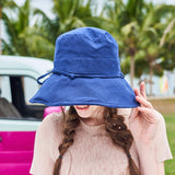 Llyge new cotton Beach Bow Hats For Women Hat Female Lady Bucket Hat hat summer woman Anti-UV Panama Summer Sun Cap Viseira