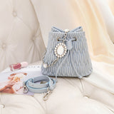 LLYGE bags for women 2023 new fashion designer bags cute purses and handbags luxury famous brand bucket shoulder bag korea style
