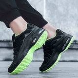LLYGE Professional Air Cushion Mesh Breathable Running Shoes Army Green Spring Autumn Walking Shoes Men Women Sneakers Size 39-47