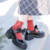 LLYGE Japanese Style Mary Jane Shoes Women Shoes Lolita Shoes Women Vintage Girls High Heel Platform Shoes College Student Big Size 42