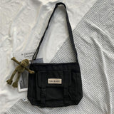 Llyge Fashion Classic Simple Messenger Bag Women's South Korea Chic Postman Bag Lady Student Nylon Waterproof Canvas Schoolbag 1120
