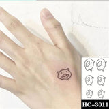 Llyge Waterproof Temporary Tattoo Stickere Black Hand Drawn Heart Design Body Art Fake Tattoo Flash Tattoo Wrist Ankle Female