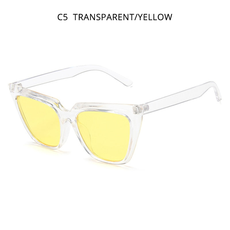 LLYGE Stylish Cat Eye Women Sun Glasses Classic Big Frame Cateye Sunglasses For Ladies Vintage Leopard Eyeglasses UV400