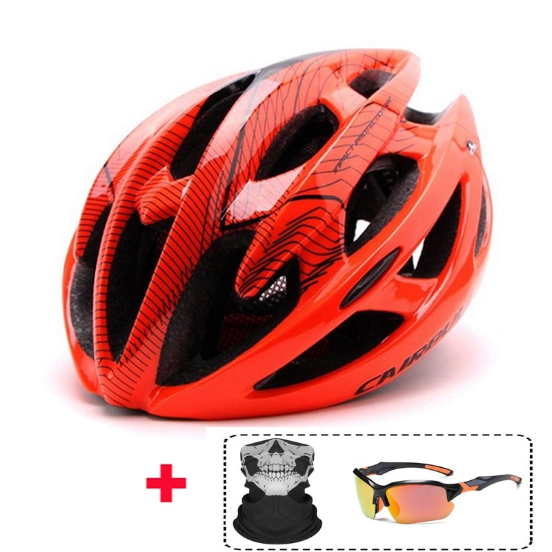 Llyge Ultralight Cycling Helmet With Polarized Glasses Adjustable Mountain Riding Bike Head Protection Helmet Bicycle Sports Helmets