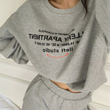 Casual Loose Women Tracksuits O-neck Letter Printed Sweatshirts & Shorts 2022 Summer Autumn Ladies 2 Pieces Hoodies Set