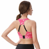 Plus Size XXXL Push Up Sports Bra Women Adjustable Back Buckle Nylon Print Yoga Underwear Gym Workout Bra Crop Top For Fitness